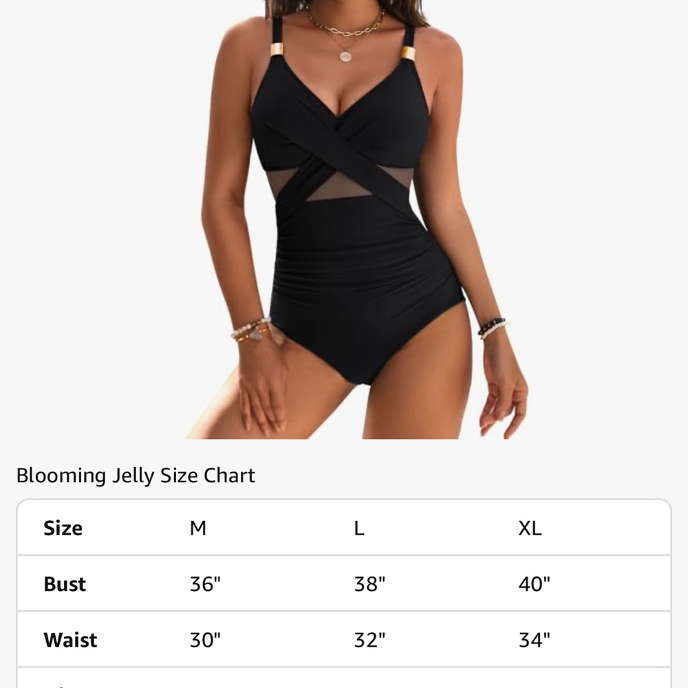 Tummy control One-Piece Swimsuit with mesh cutout. New with tags